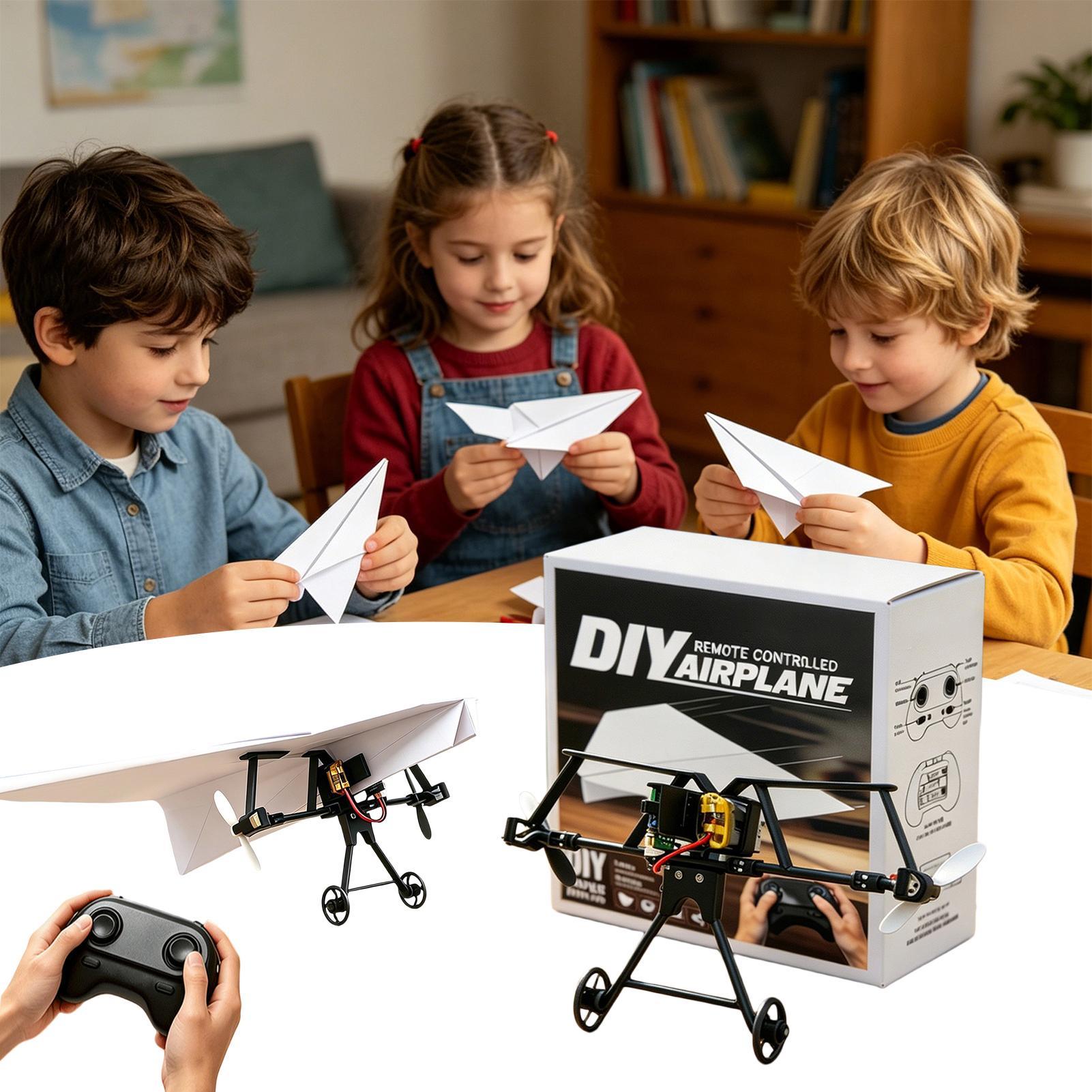 Drone Rc Jet - Kit Pesawat Kertas RC DIY Mainan