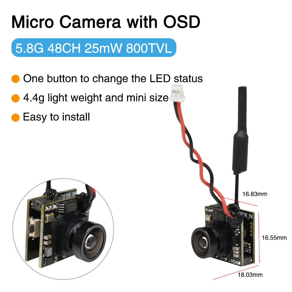 Kamera Mikro EWRF 800TVL denga - Fpv Camera Cmos ulasan dan harga