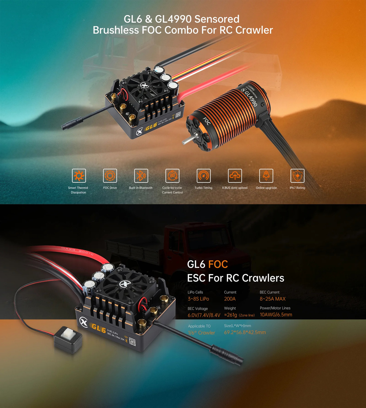 XC COMBO FOC CRAWLER MOTOR BRU - Esc 4In1 Brushless ulasan dan harga